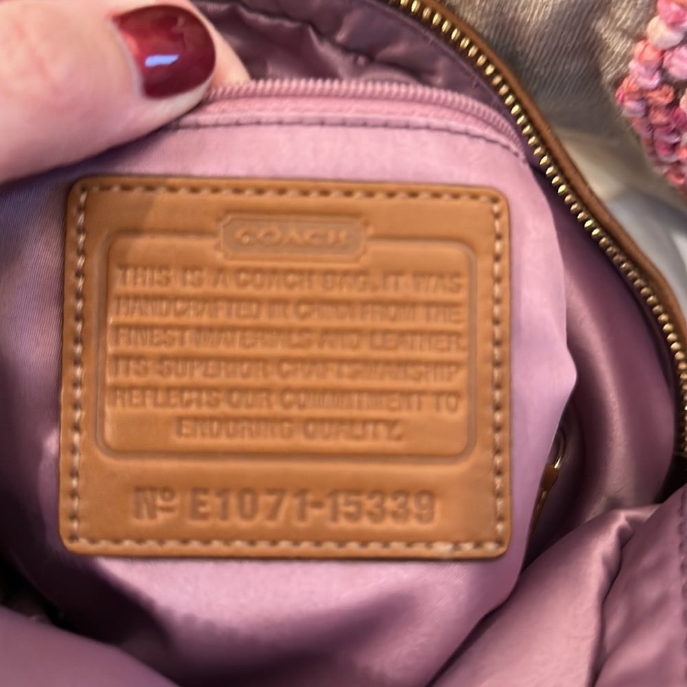 Coach Kristen pleated convertible satchel. Caramel color. - Picture 13 of 13